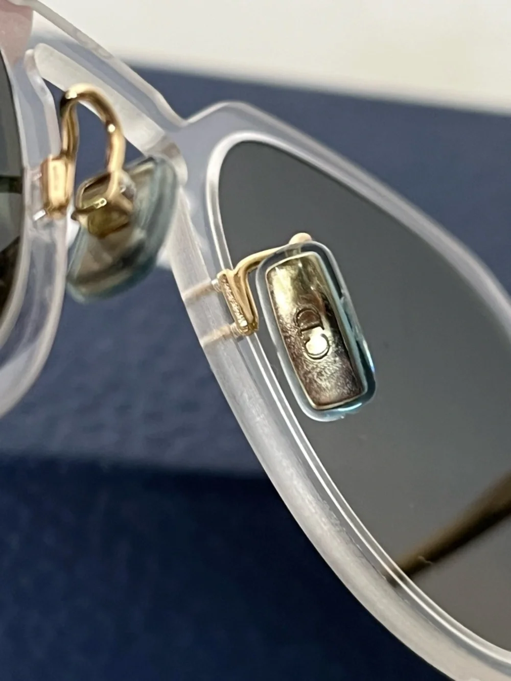 Dior Clear Acetate Sunglasses with Black Lenses